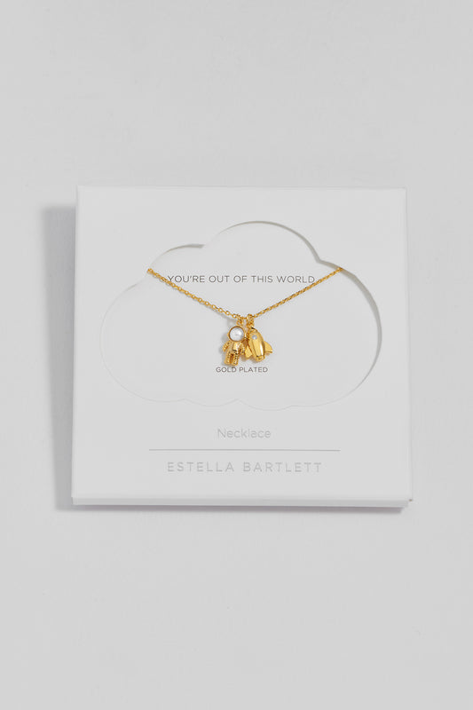 Spaceship and Astronaut Charm Necklace