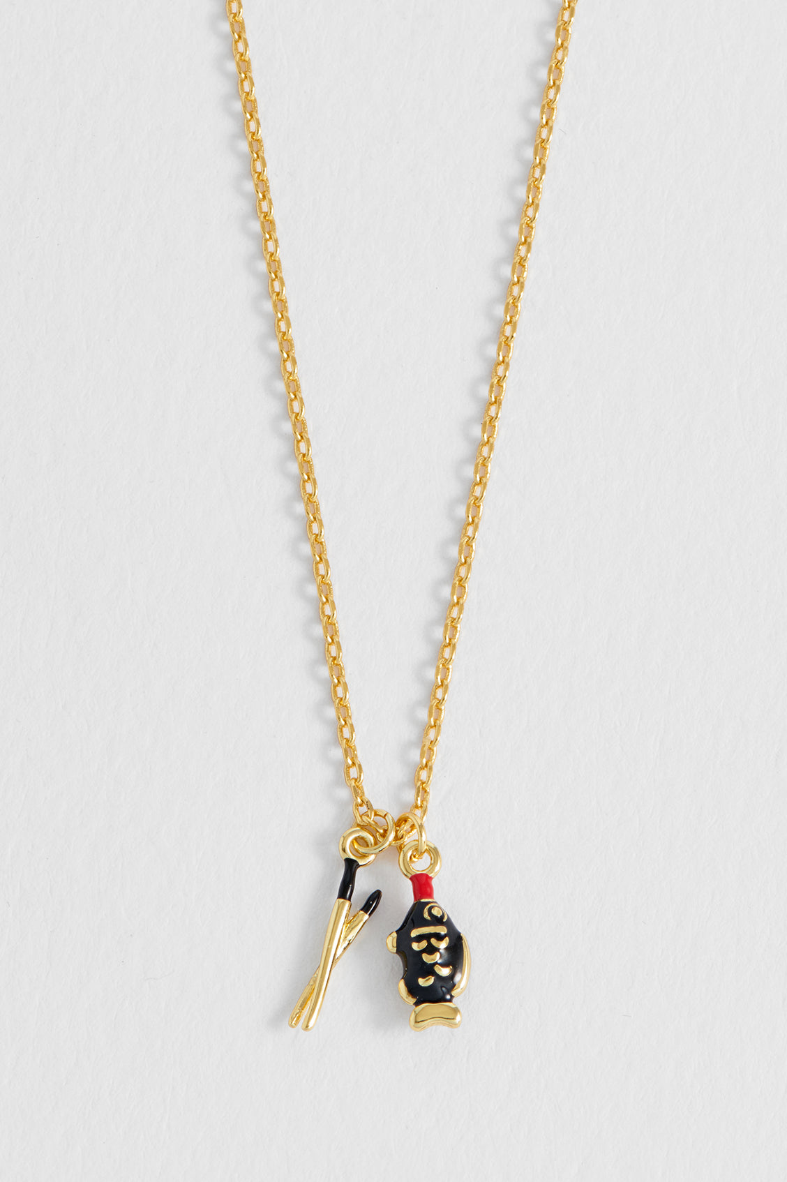 Soy Sauce and Chopstick Charm Necklace