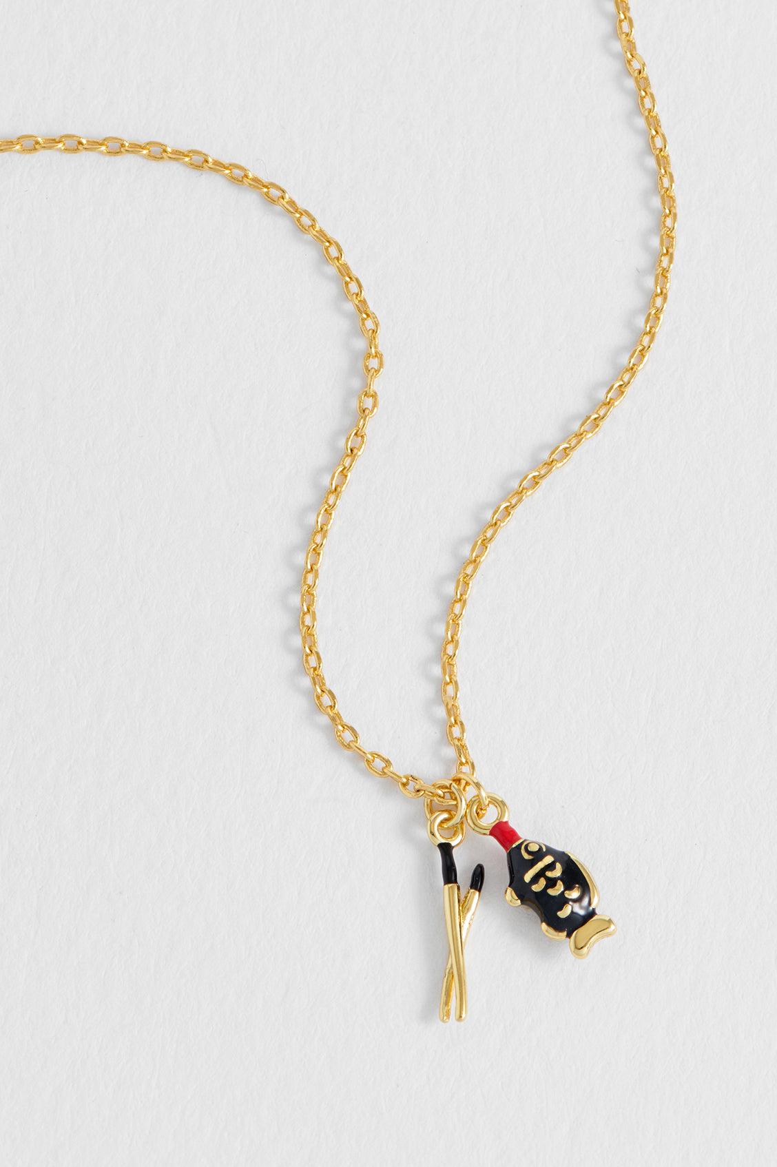 Soy Sauce and Chopstick Charm Necklace