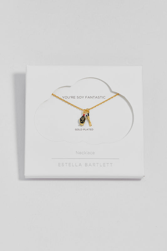 Soy Sauce and Chopstick Charm Necklace