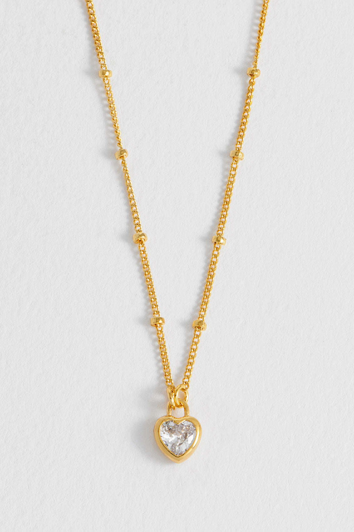 Clear Heart Padlock Necklace