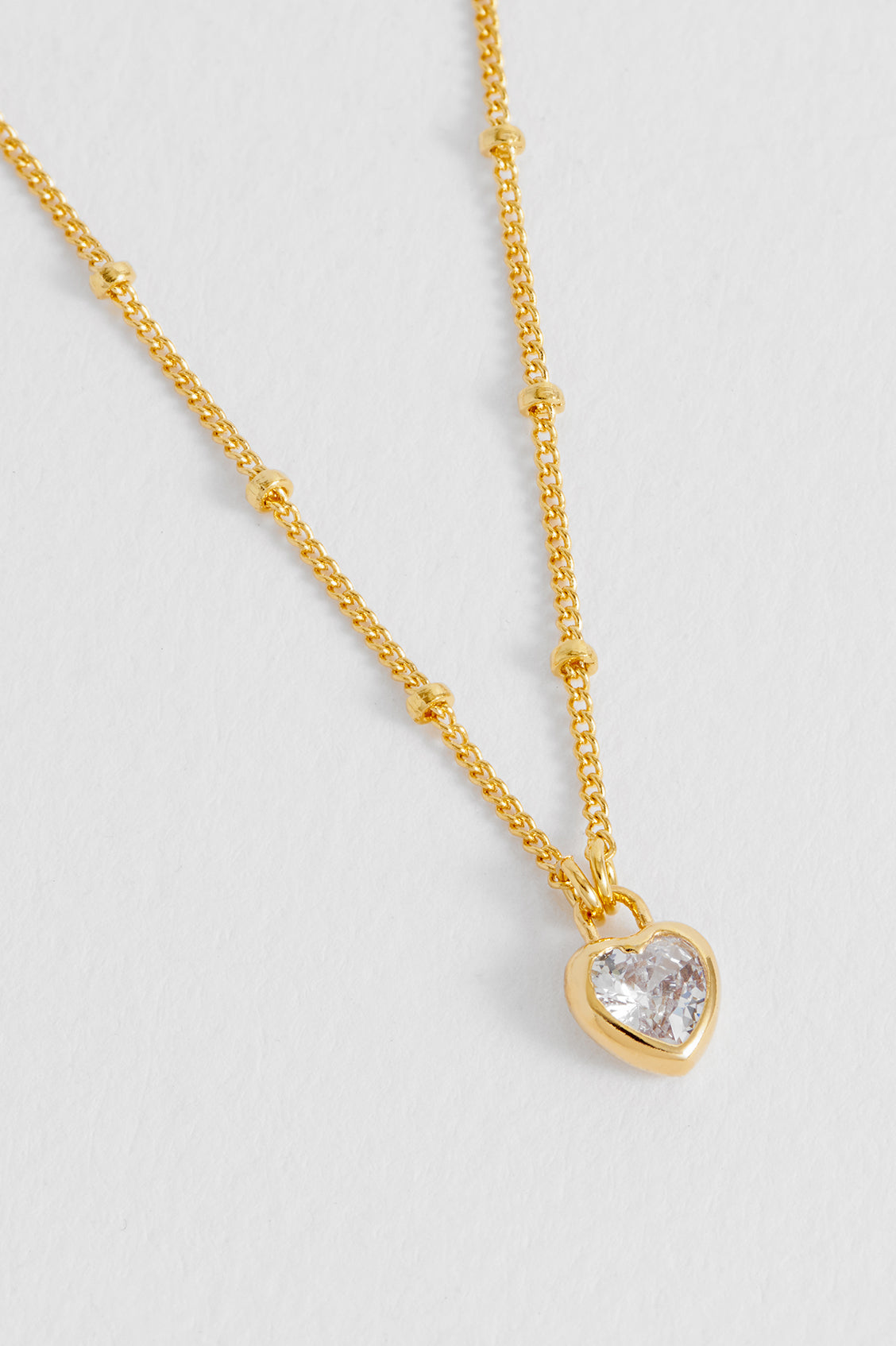Clear Heart Padlock Necklace