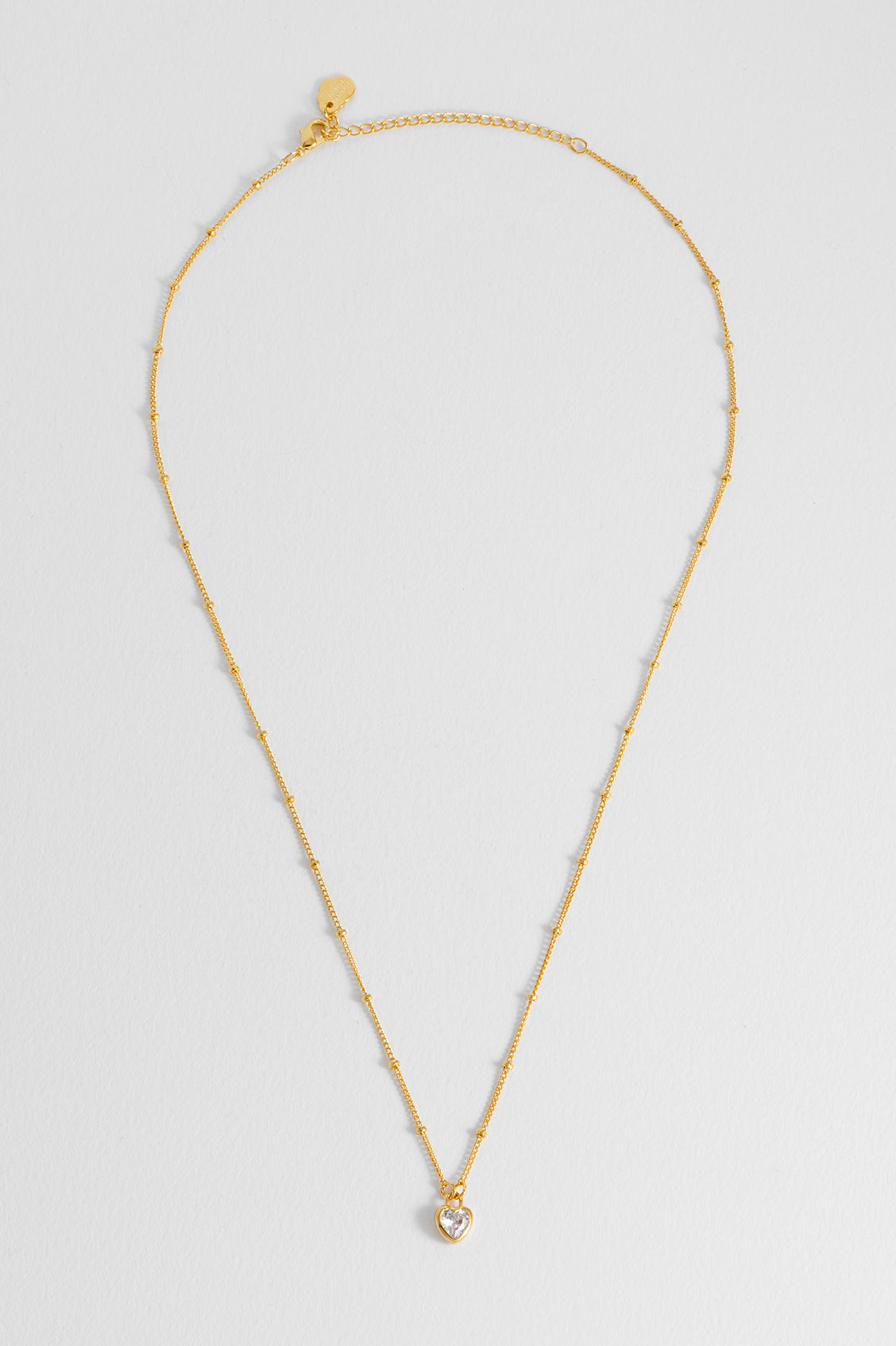 Clear Heart Padlock Necklace