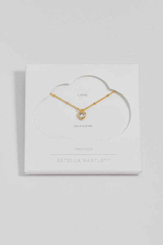 Clear Heart Padlock Necklace