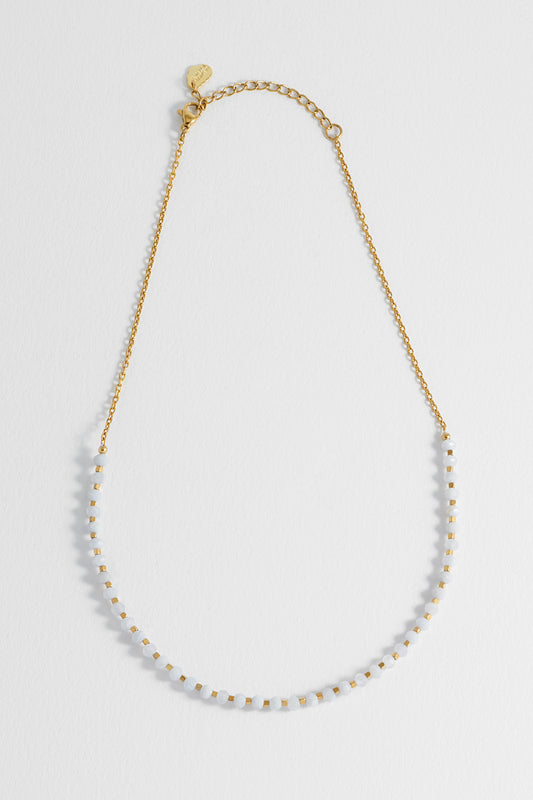 Wellness Blue Lace Agate Amelia Gemstone Necklace