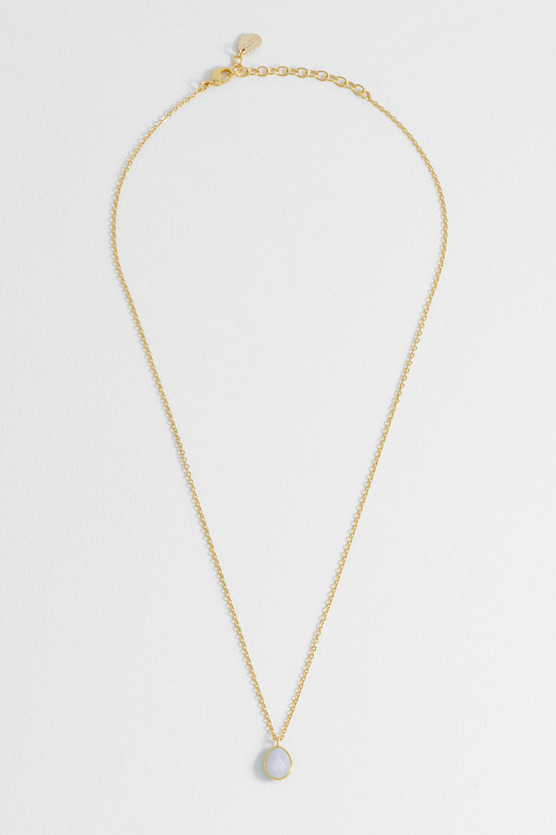 Wellness Faceted Blue Lace Agate Teardrop Necklace