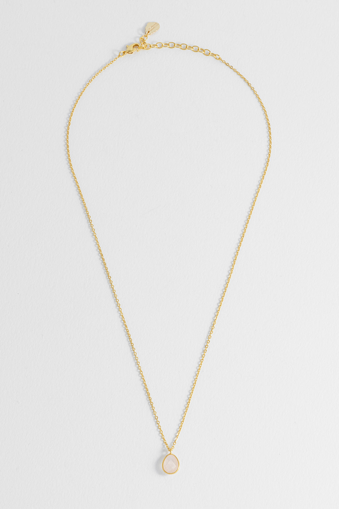 Wellness Faceted Rose Quartz Teardrop Gemstone Necklace
