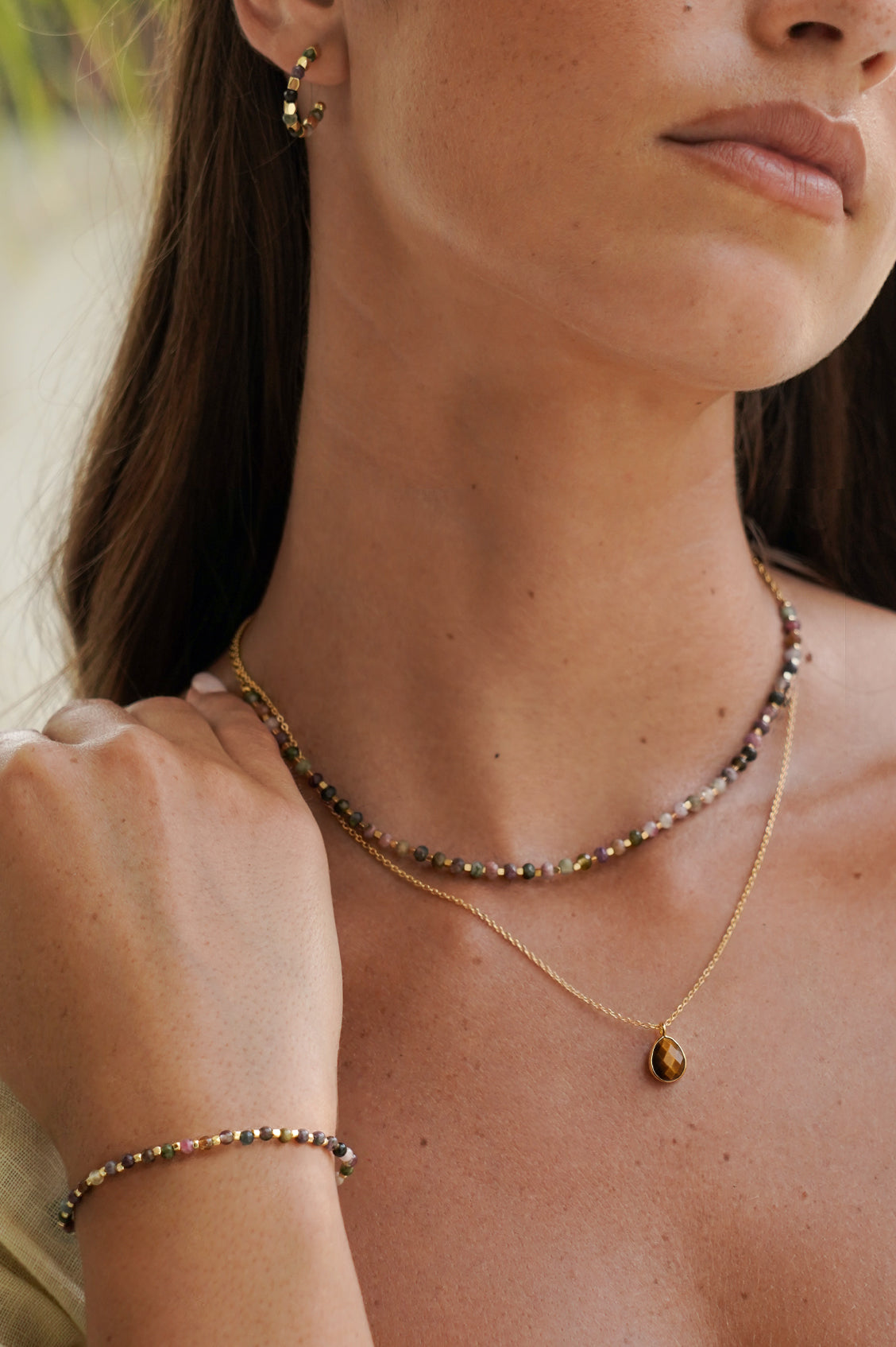Wellness Faceted Tiger's Eye Teardrop Necklace