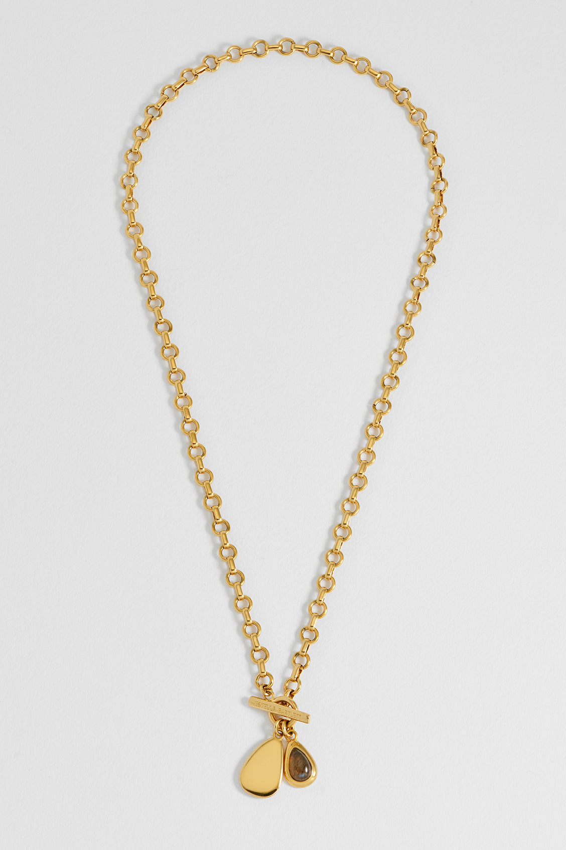 Double Pendant T-Bar Necklace