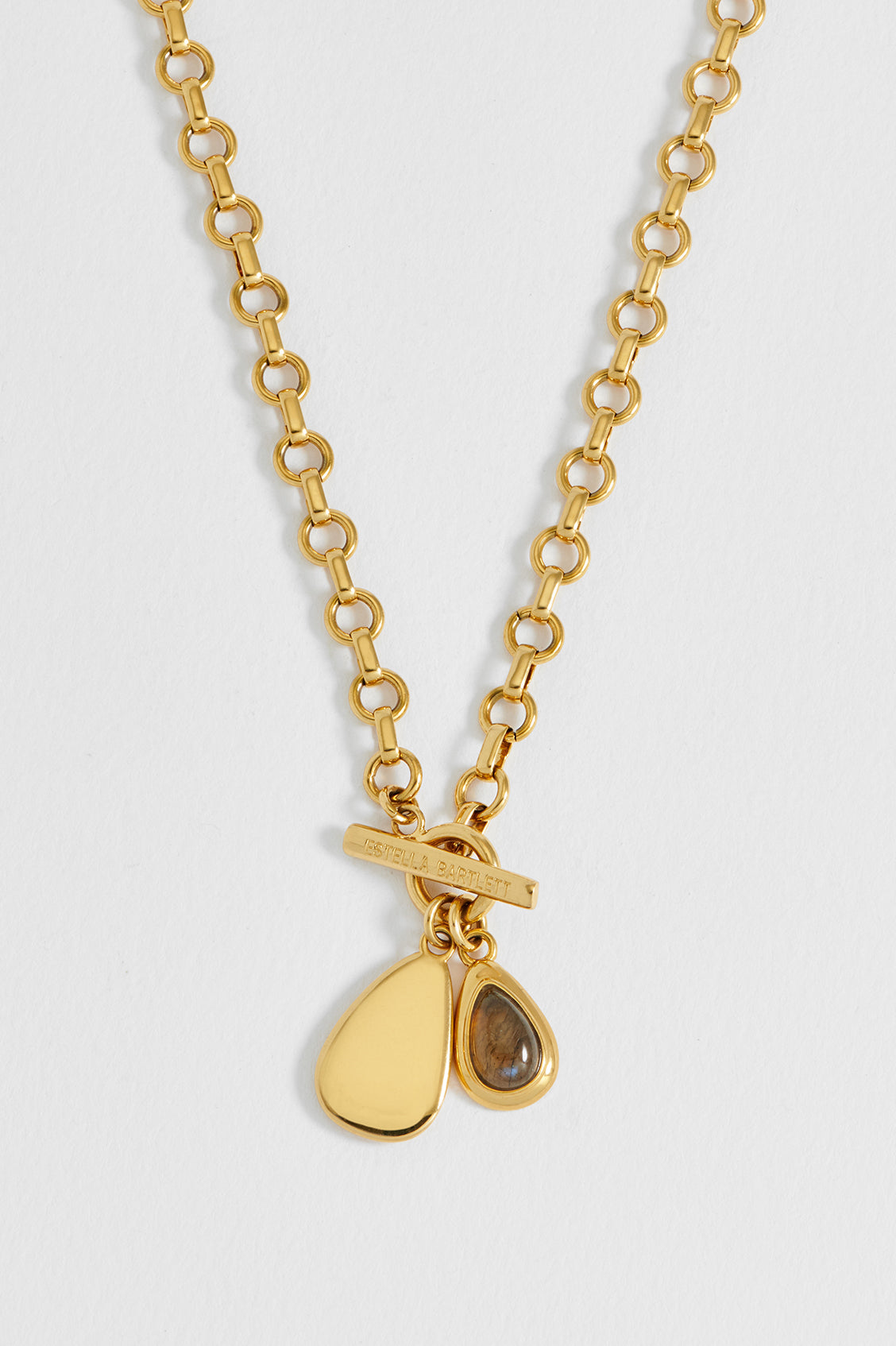 Double Pendant T-Bar Necklace