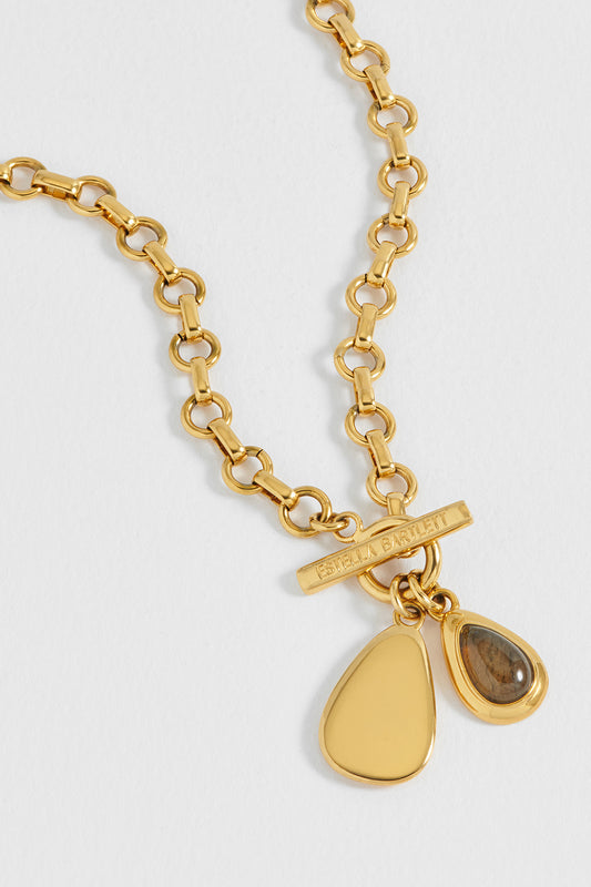 Double Pendant T-Bar Necklace