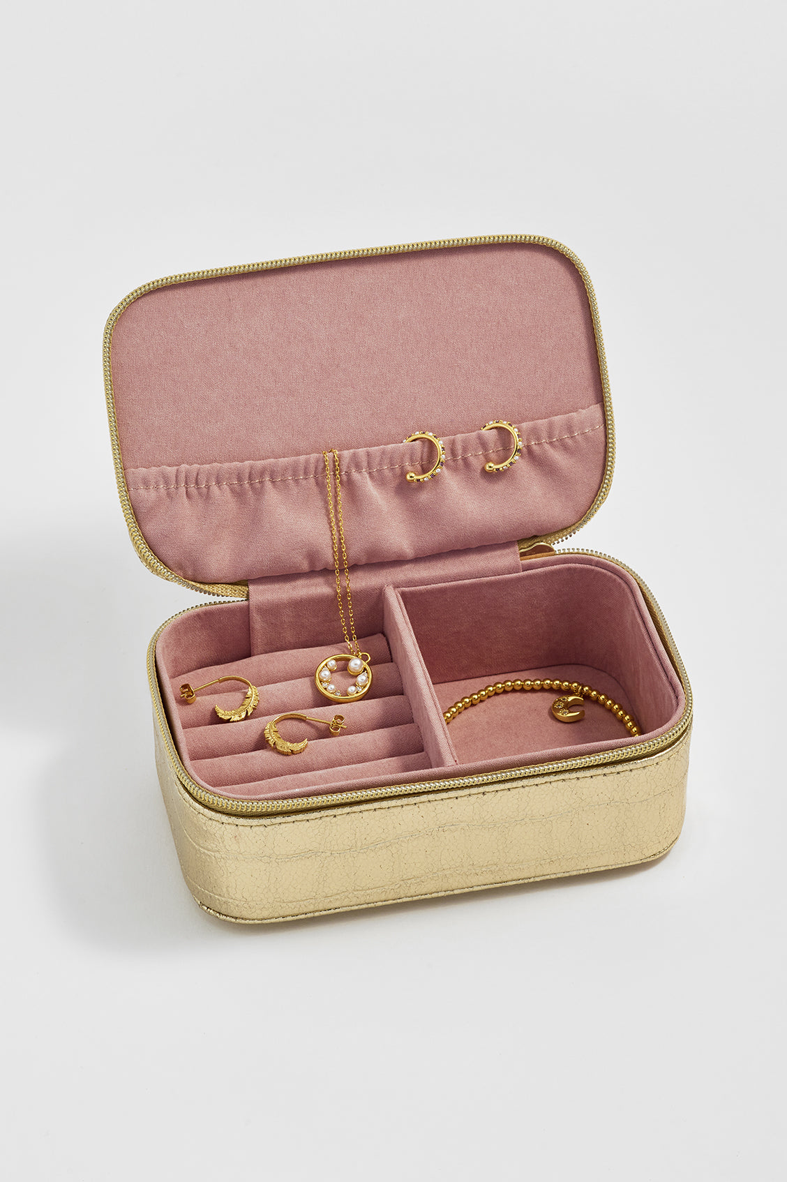 Estella Bartlett | Gold Croc Print Embossed Classic Mini Jewellery Box ...