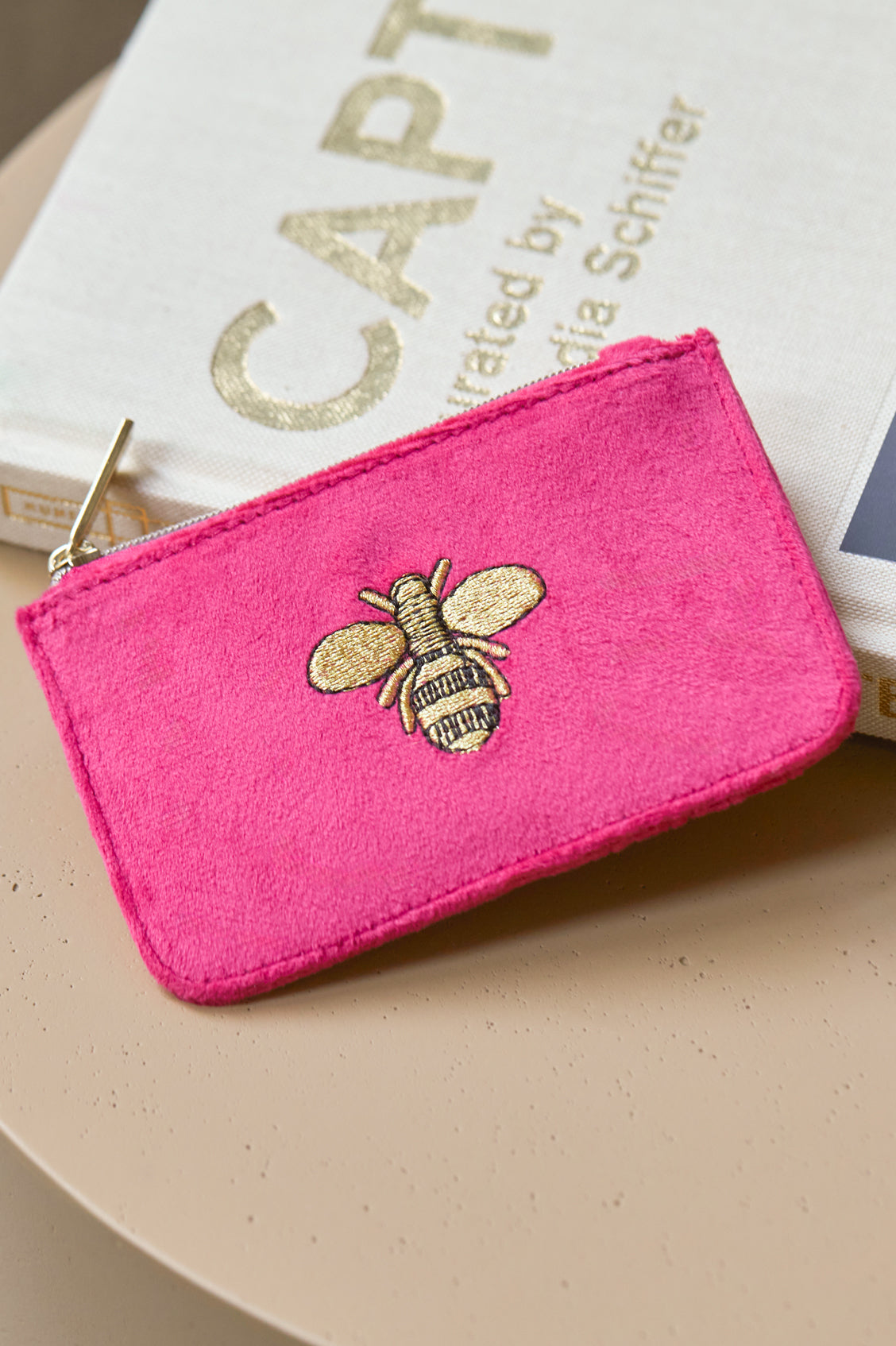 Embroidered Bee Card Purse