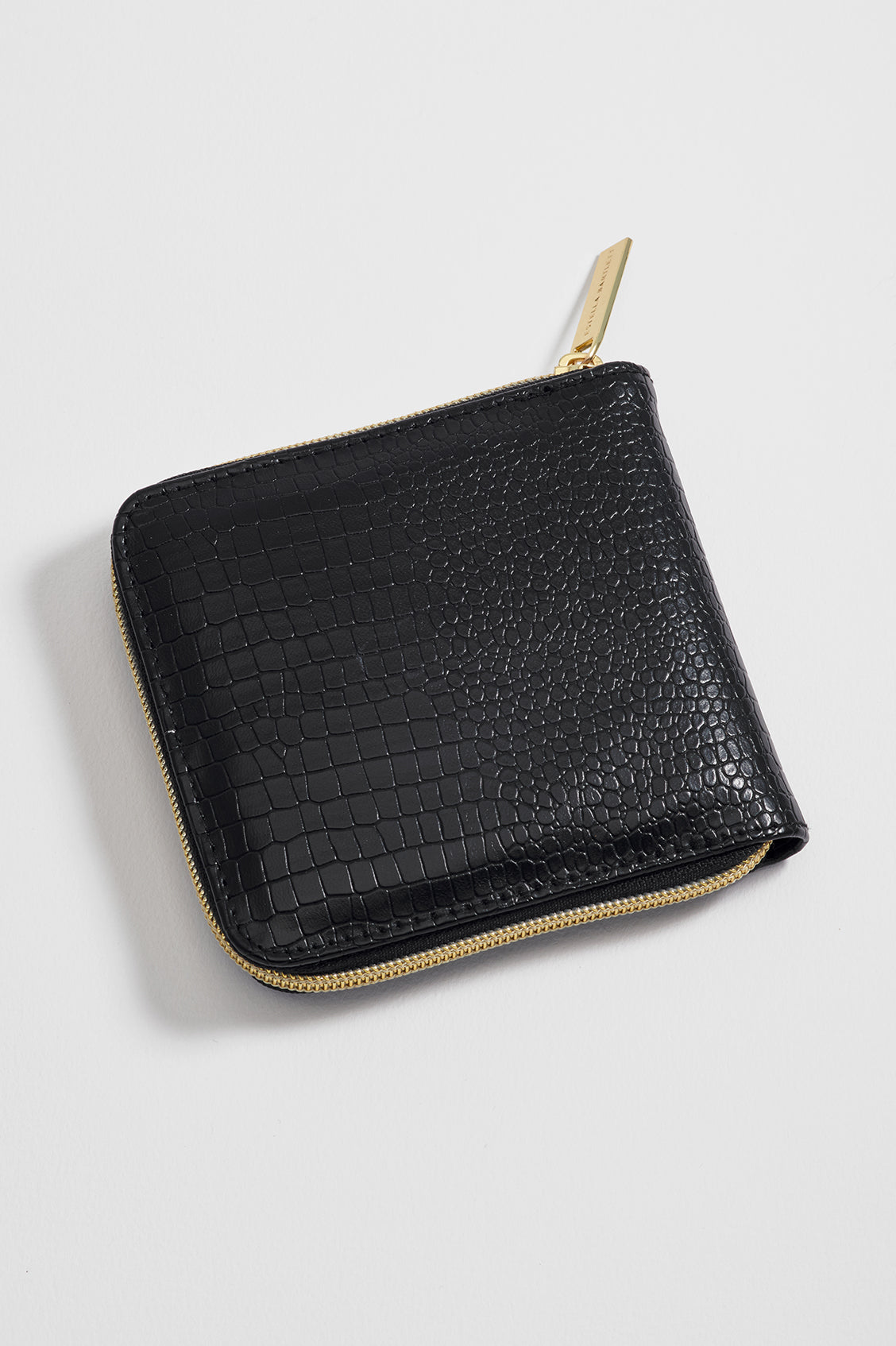 Black Croc Square Jewellery Purse