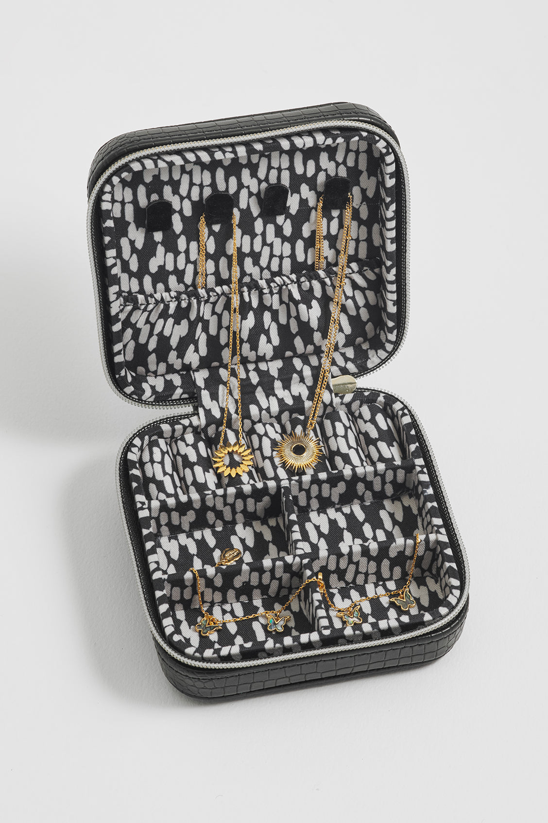 Estella Bartlett Black Croc Square Jewellery Box1