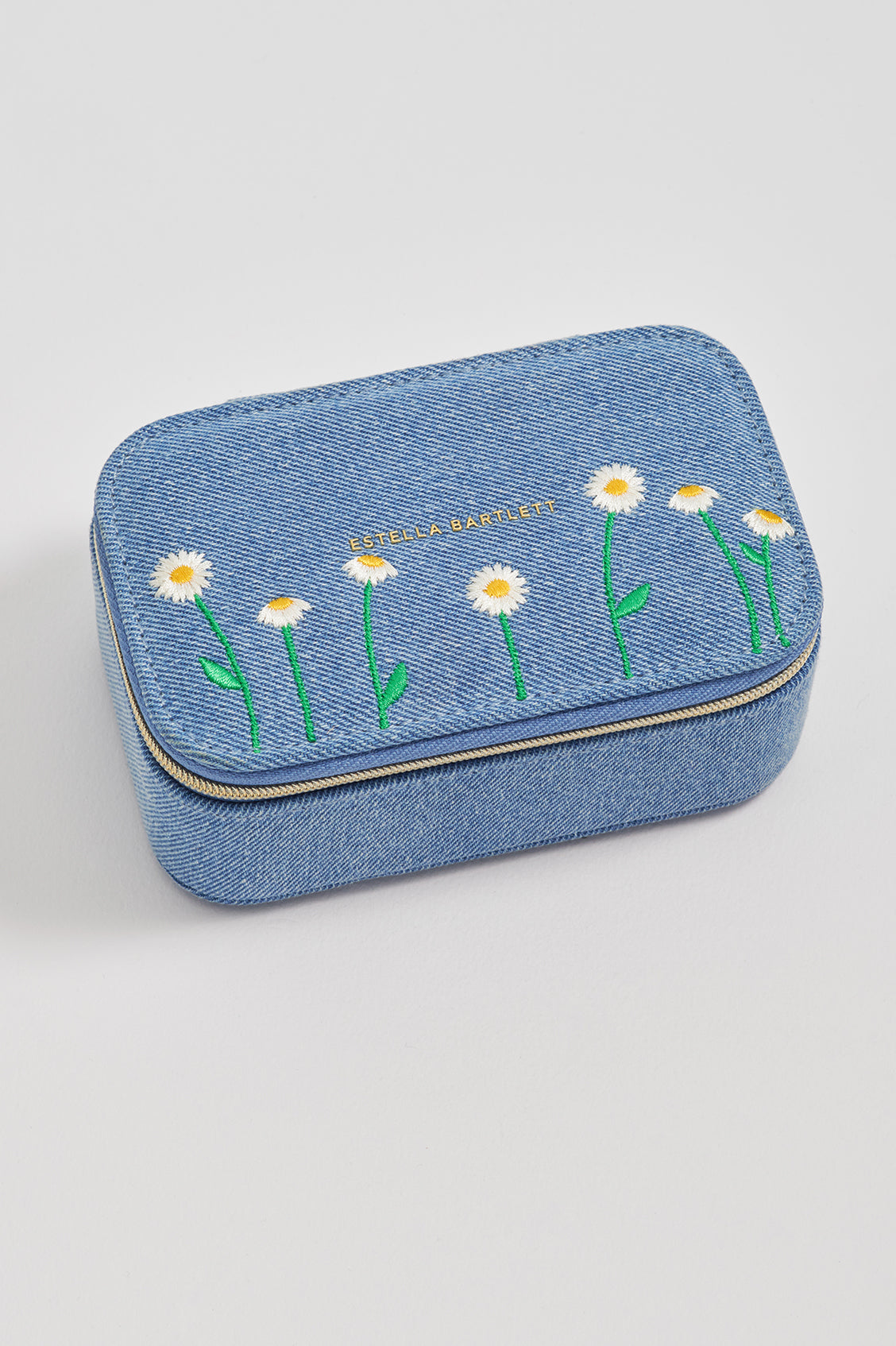 Daisy Embroidered Mini Jewellery Box