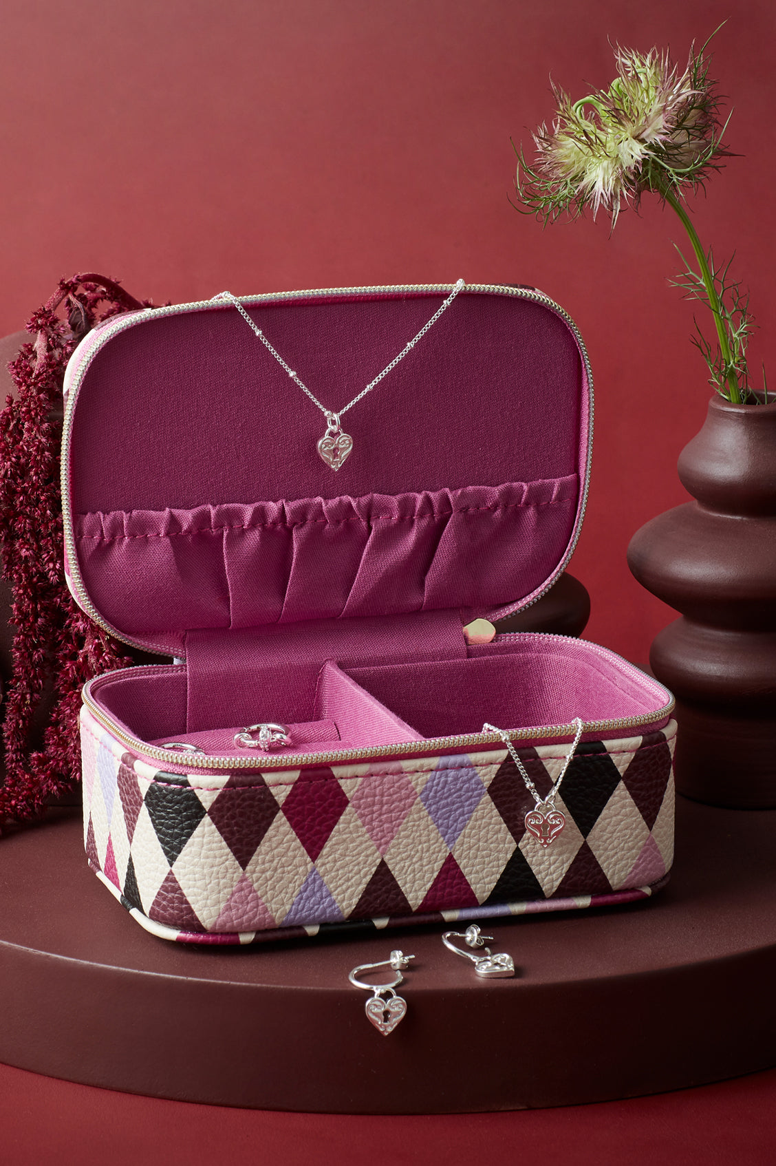 Harlequin Print Mini Jewellery Box