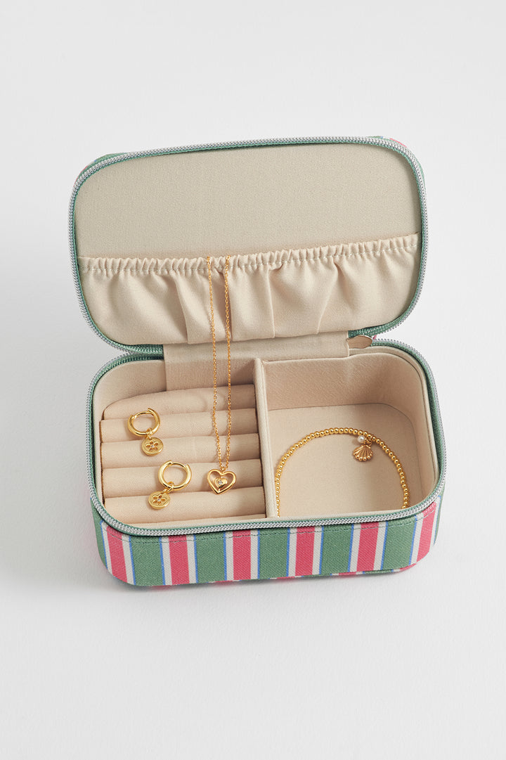Green Stripe Mini Jewellery Box