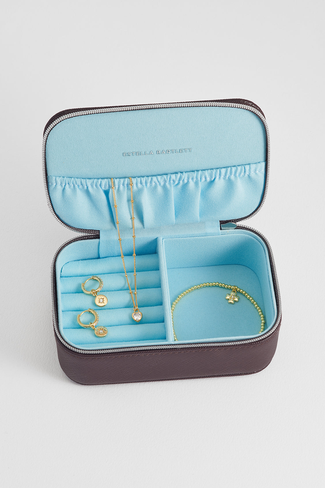 Brown & Blue Mini Jewellery Box