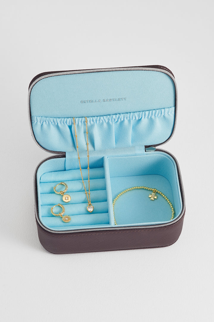 Brown & Blue Mini Jewellery Box