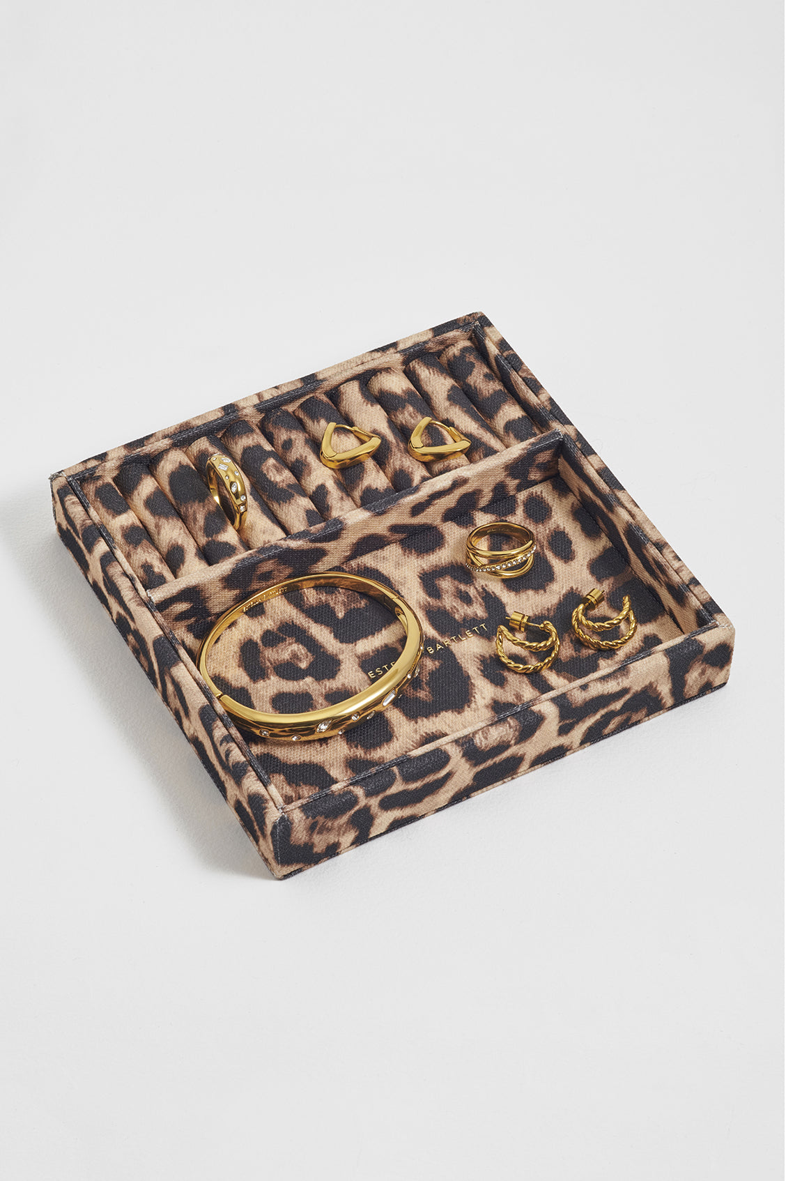Leopard Print Two-Section Jewellery Tray