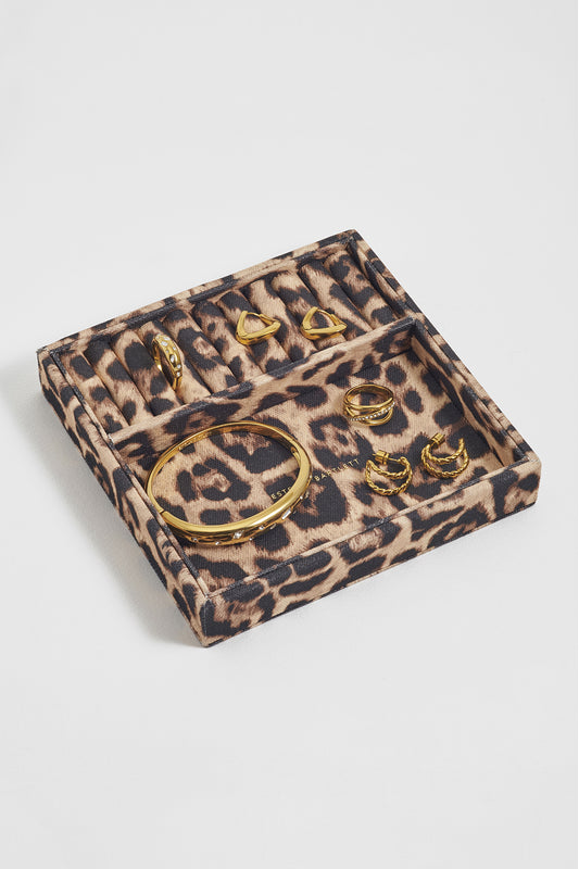 Leopard Print Two-Section Jewellery Tray