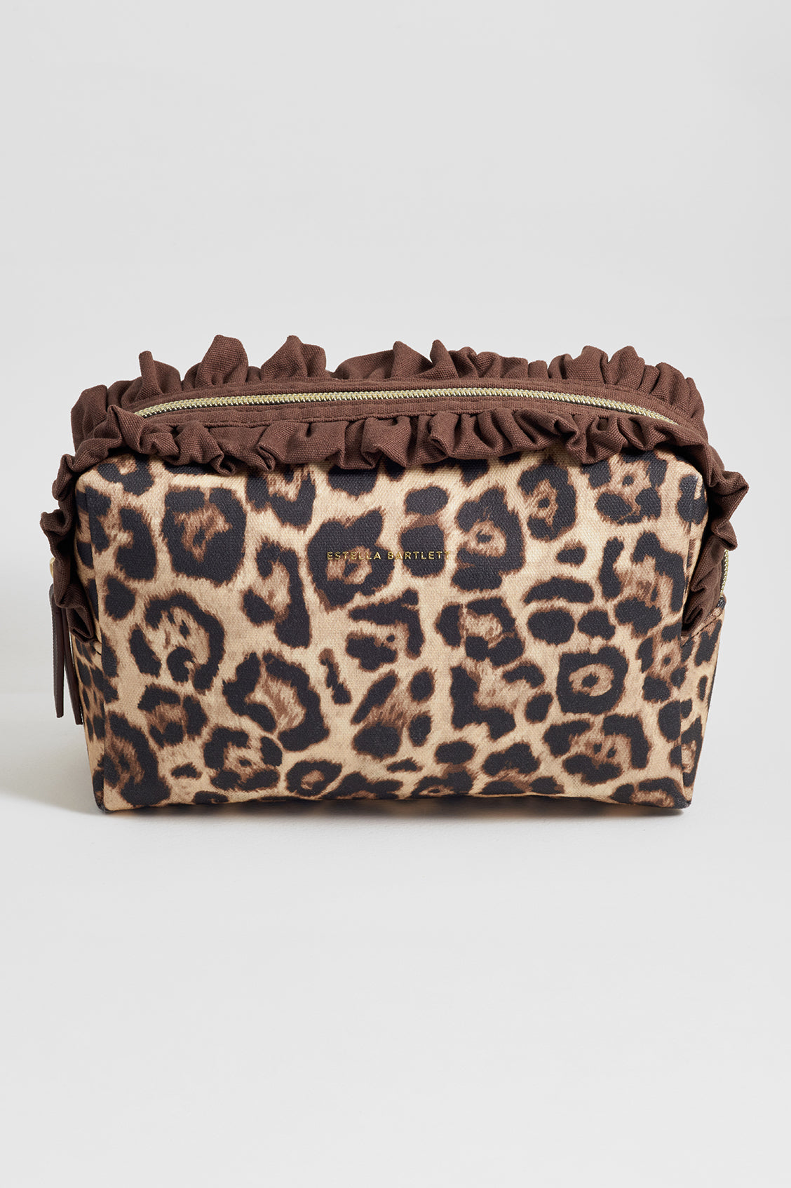 Leopard Print Ruffle Wash Bag