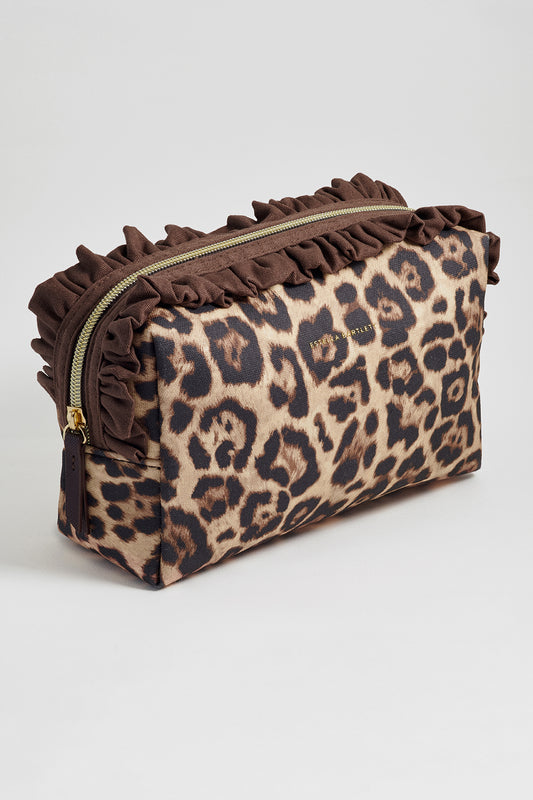 Leopard Print Ruffle Wash Bag