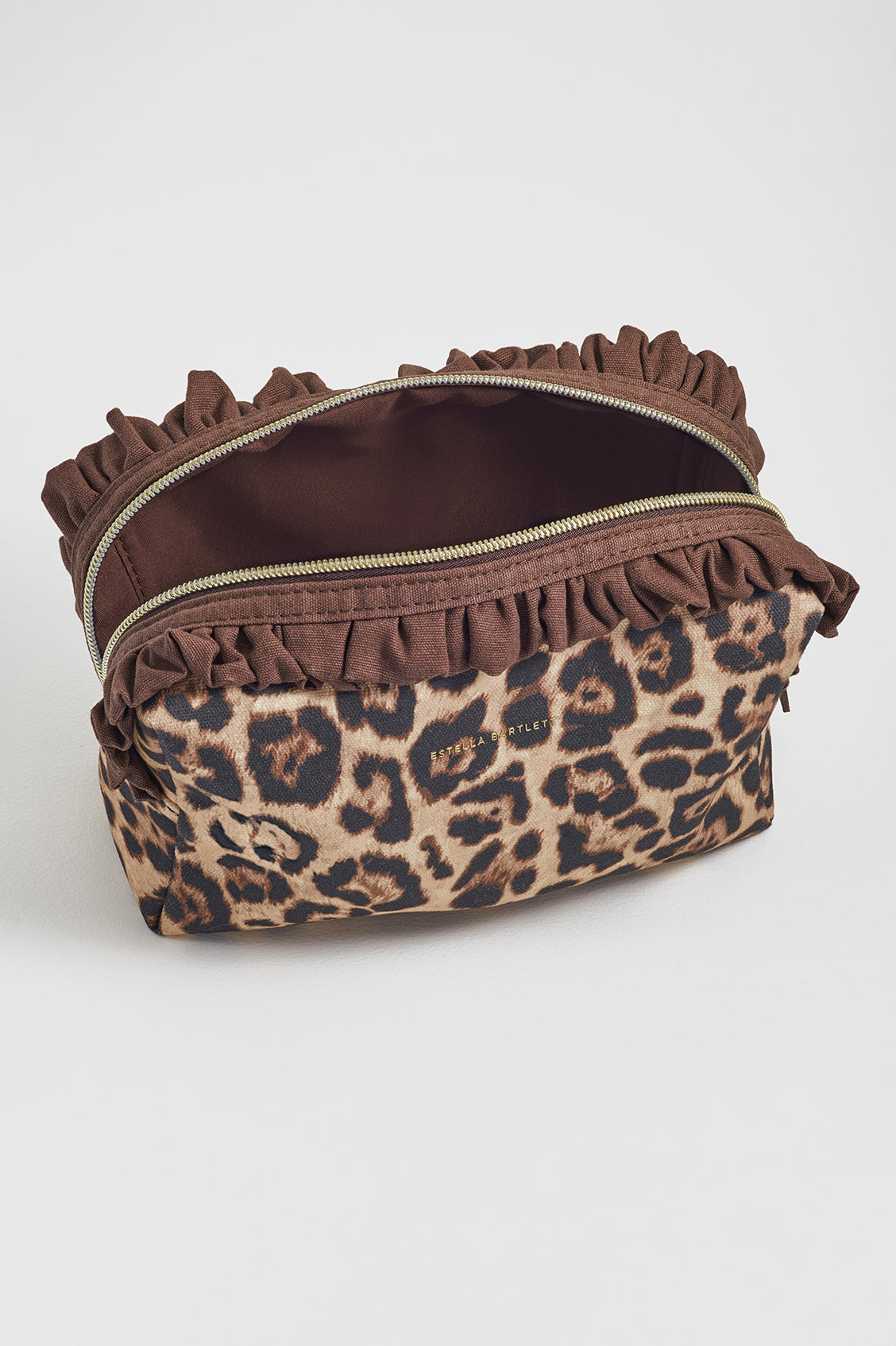 Leopard Print Ruffle Wash Bag