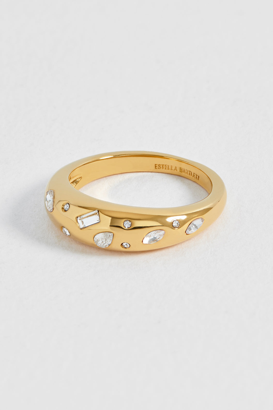 White CZ Domed Ring