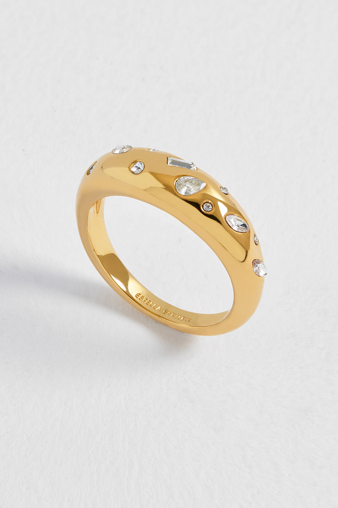 White CZ Domed Ring