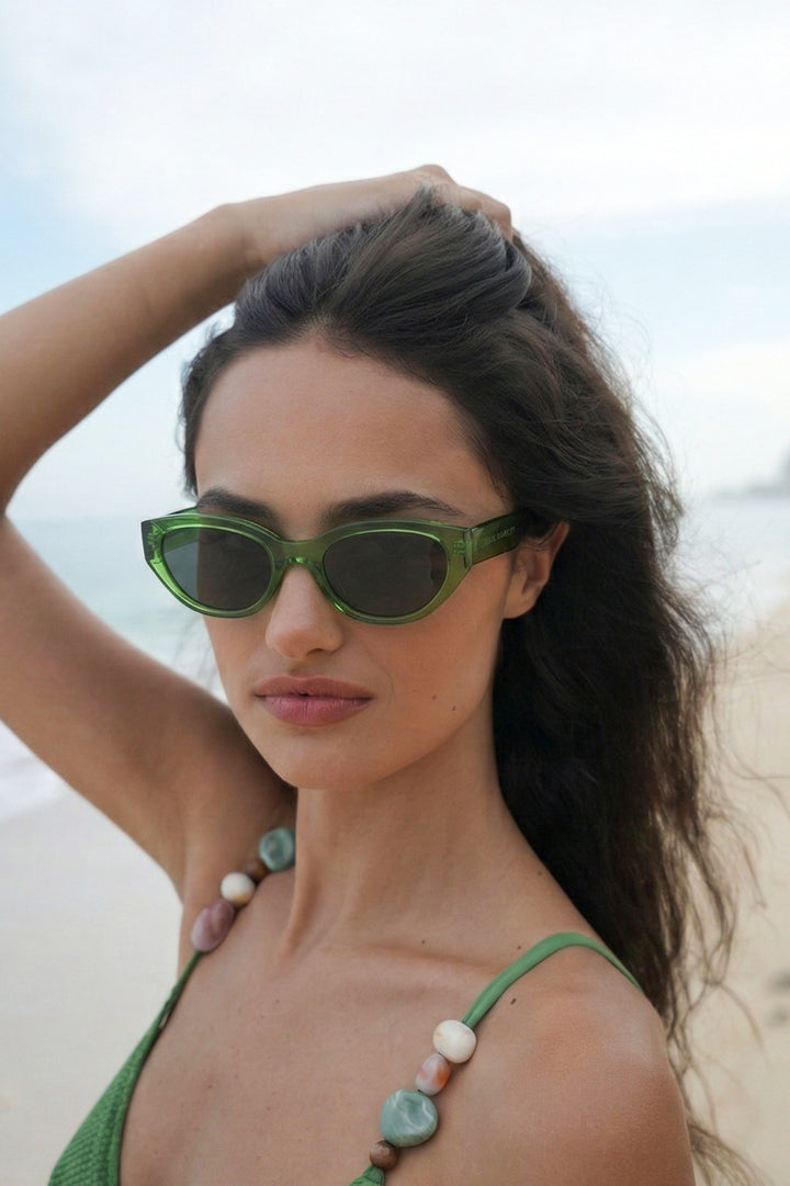 London Transparent Green Oval Women’s Sunglasses