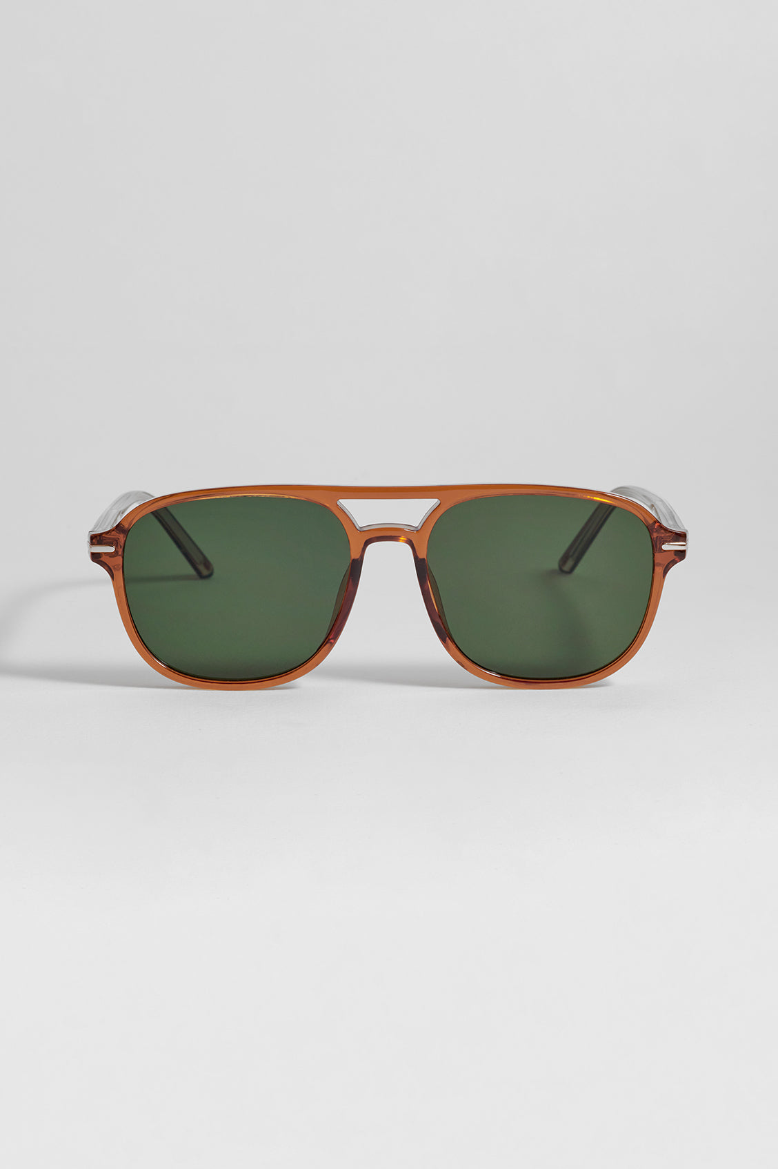 Hong Kong Amber Aviator Unisex Sunglasses