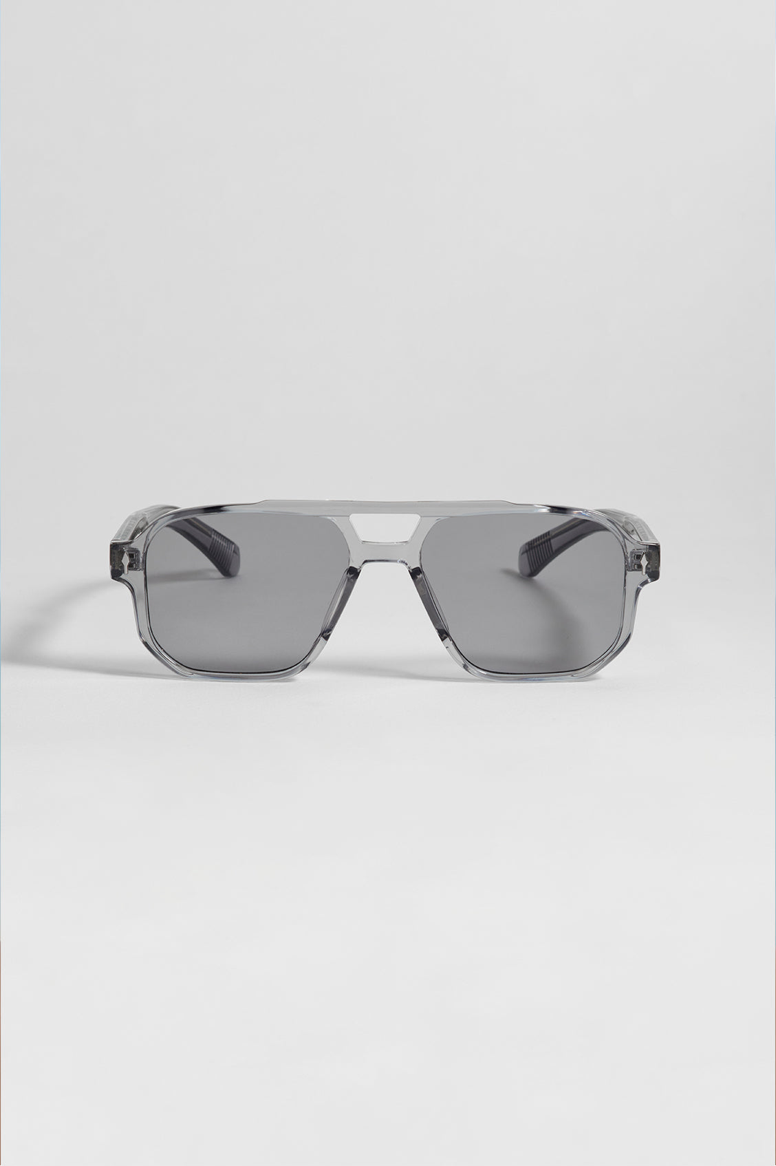 Geneva Transparent Grey Aviator Unisex Sunglasses