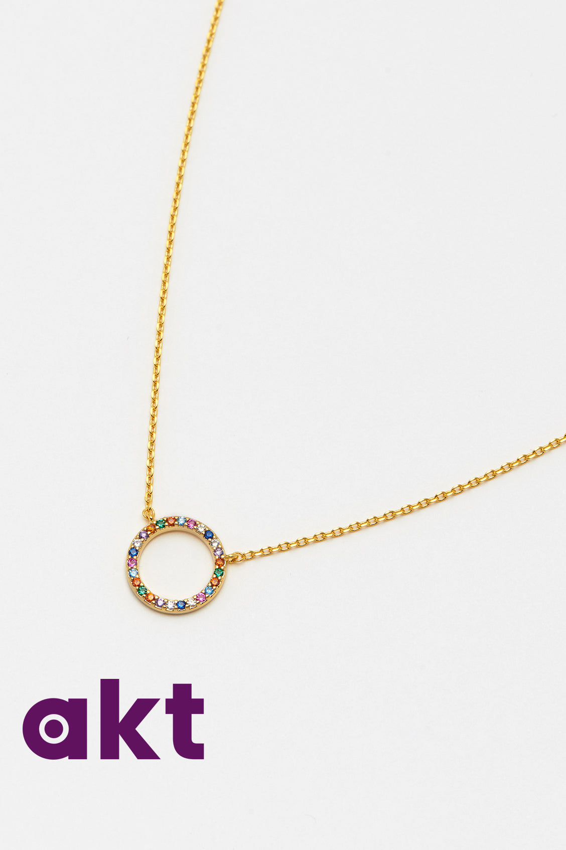 Rainbow Circle Necklace