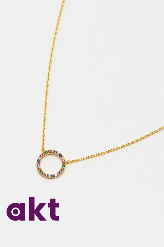 Rainbow Circle Necklace