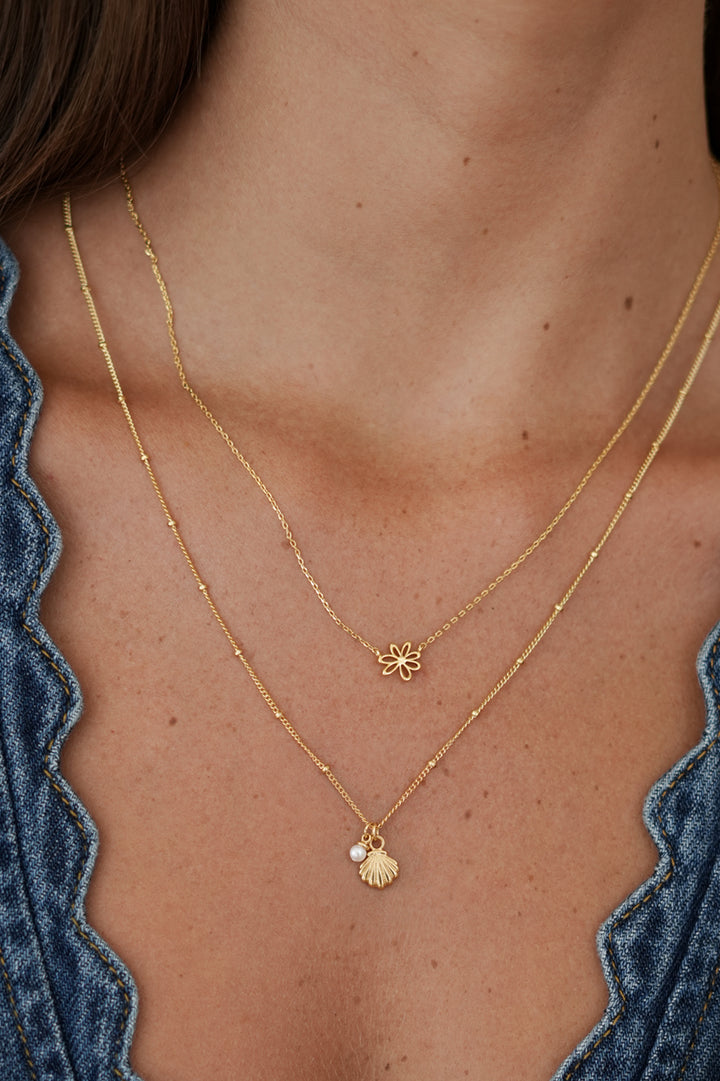 Seashell and Pearl Necklace