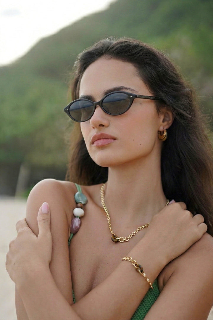 Black Palma Oval Women’s Sunglasses