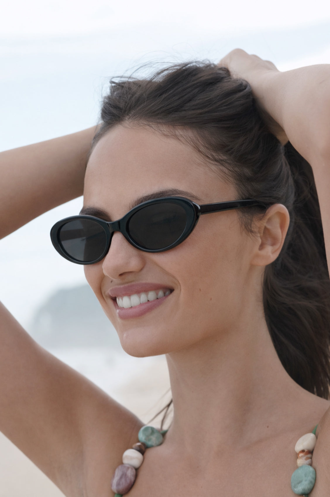 Barcelona Black Oval Women’s Sunglasses