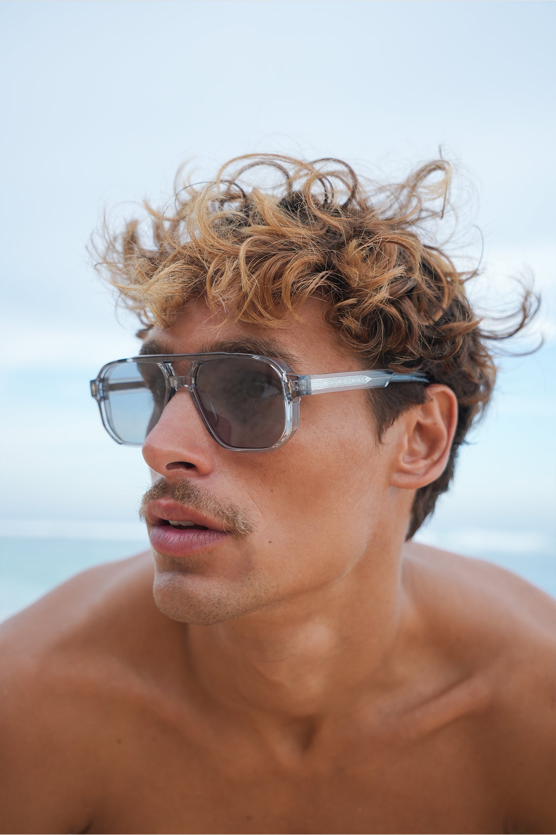 Geneva Transparent Grey Aviator Unisex Sunglasses
