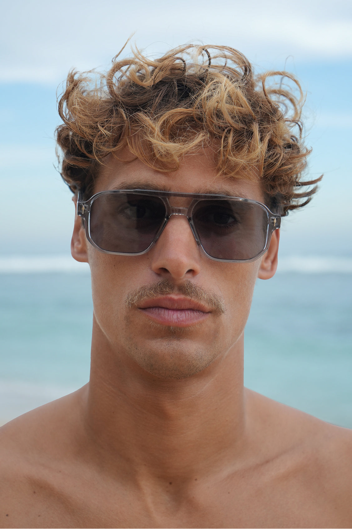 Geneva Transparent Grey Aviator Unisex Sunglasses