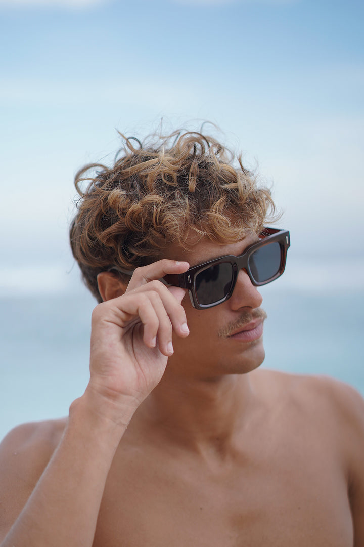 Rio Transparent Brown Wayfarer Unisex Sunglasses