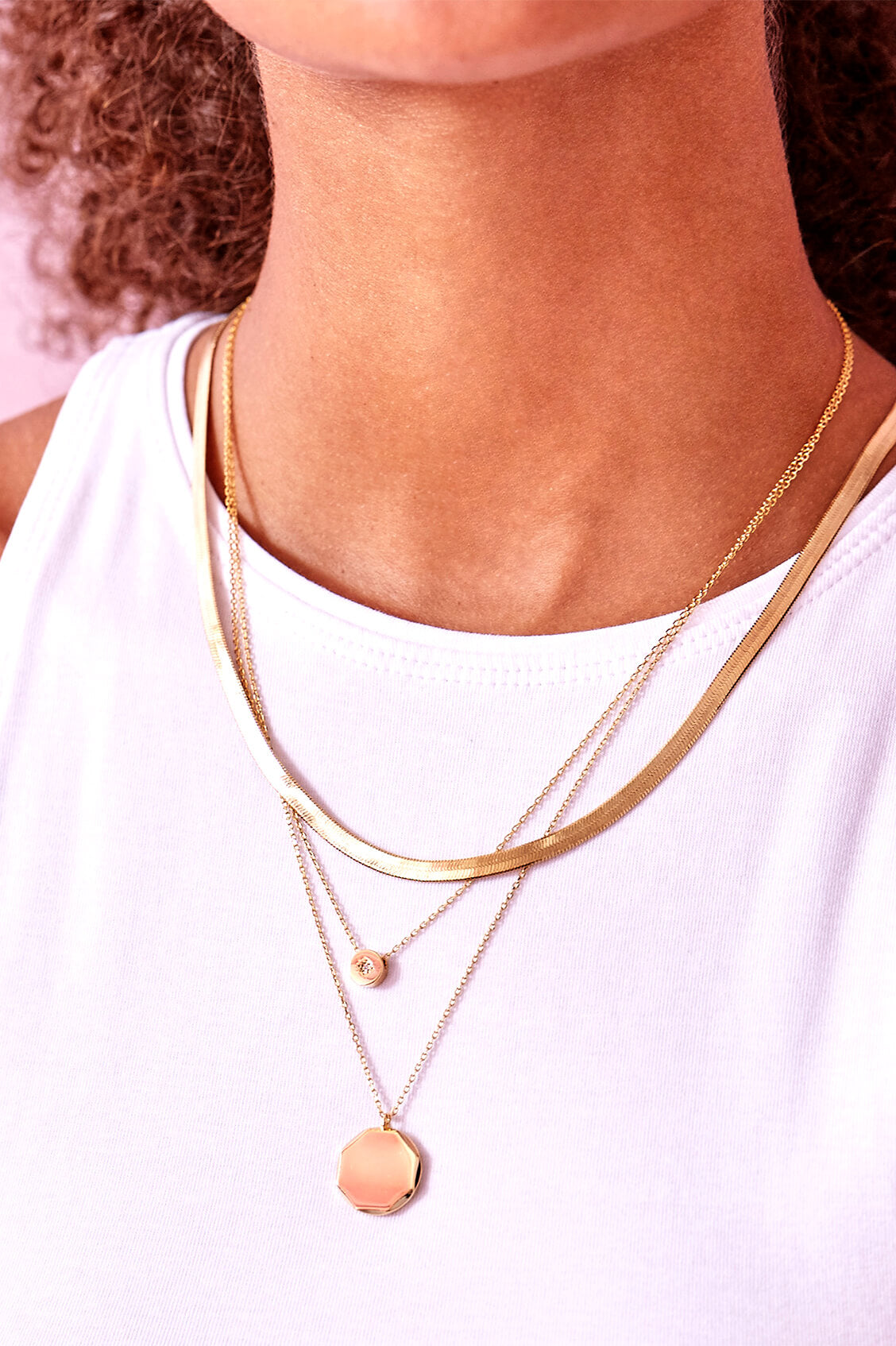 Estella Bartlett Gold Plated Herringbone Chain Necklace
