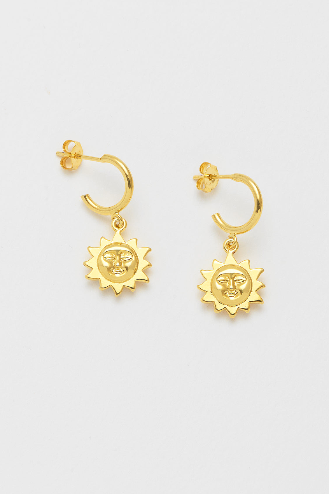 Sun Charm Drop Earrings
