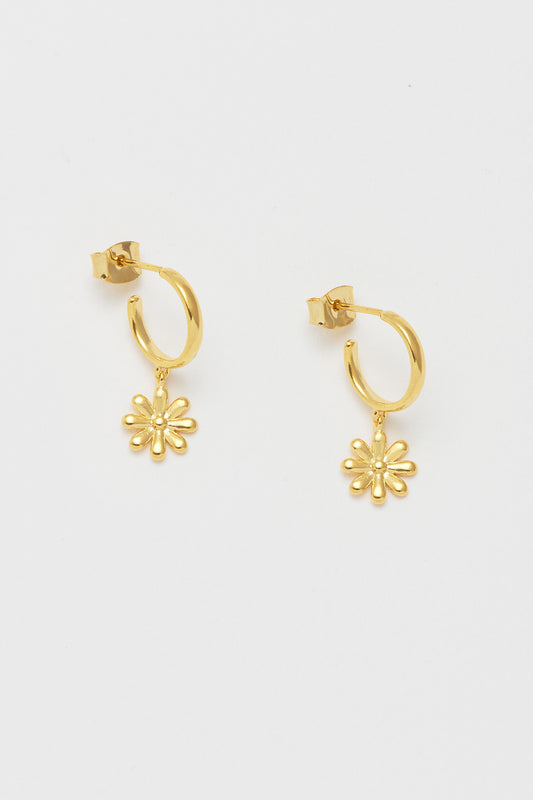 Minimal Daisy Drop Earrings