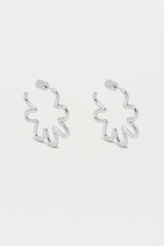 Squiggle Flower Hoops