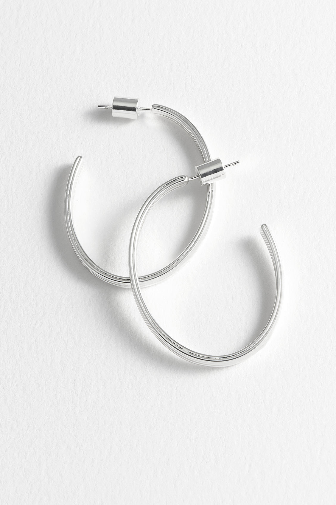 Large Grooved Oval Hoops