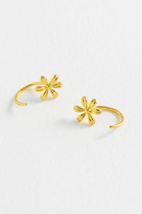estella bartlett Flower Thread Through Hoops Gold Plated