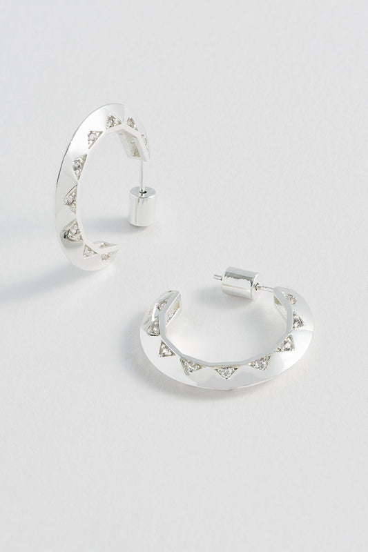 CZ Quilted Inlay Hoops