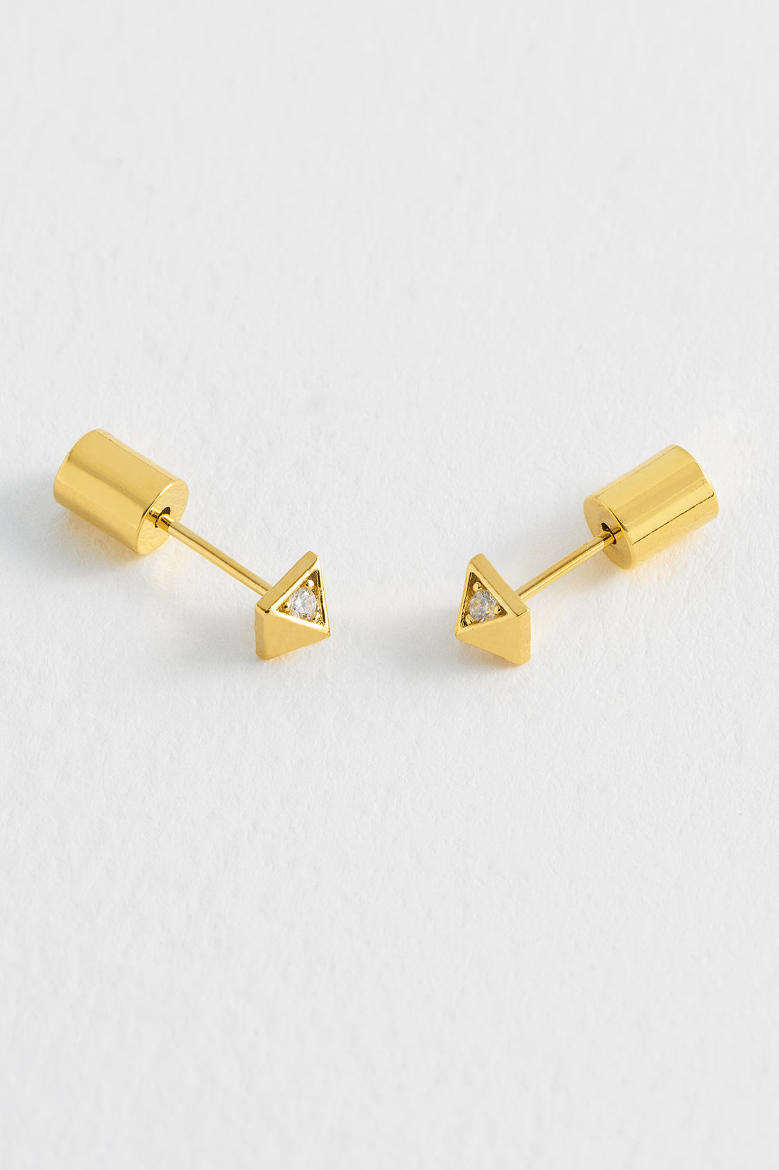 CZ Quilted Inlay Pyramid Studs